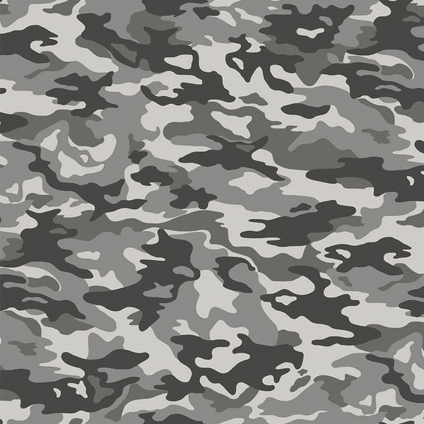 EOB~Northcott~Crazy for Camo~Basic Camo~Gray~Cotton Fabric by the Yard or Select Length 24238-94