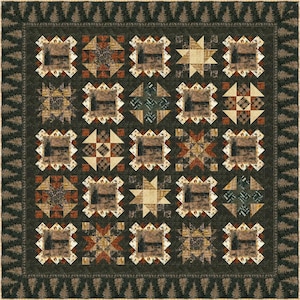 Quilt Kit~Cottage Sampler~96&quot; x 96&quot; Canoe Lake Batik Queen Size Quilt~Lakeside (Includes Fabric for Top of Quilt/Binding) AAFQK-687