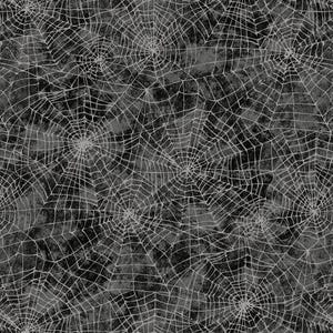 EOB~Northcott~Spellbound~Spider Webs~Black~Tela de algodón cortada a medida o seleccione longitud 28144-99