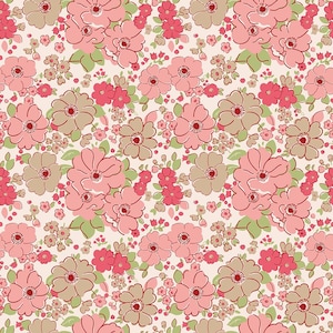 Riley Blake~Mercantile by Lori Holt~Lovely~Tea Rose~Baumwollstoff als Meterware oder mit ausgewählten Maßen C14380-TEAROSE