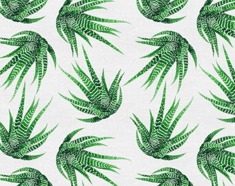 Paintbrush Studio Modern Botanicals Haworthia Green Cotton Fabric by the Yard or Select Length 120-21487