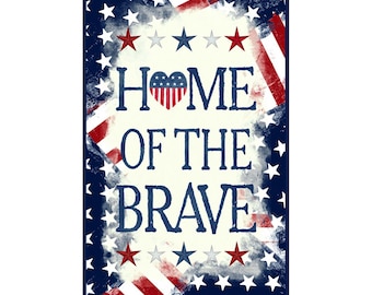 Wilmington Prints~Hearts Anthem~24,75" x 45" Home of the Brave Panel~Multi~Baumwollstoff von the Panel 84472-234