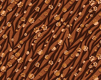 Oasis Fabrics~Jangala~Footprints~Brown~Cotton Fabric par cour ou sélectionnez la longueur 594841