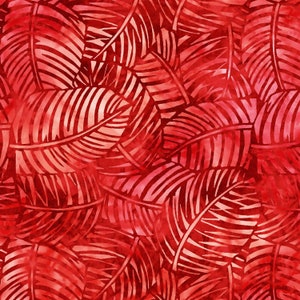 Wilmington Prints~Essential 108&quot; Wide Backing~Palm Leaves~Red~Cotton Fabric by the Yard or Select Length 2087-333