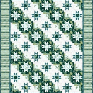 Quilt Kit~Chickadee Stars~80&quot; x 98&quot; Chickadee Cheer Block Quilt w/ Metallic Gold (includes fabric for top of quilt & binding) AAFQK-1046