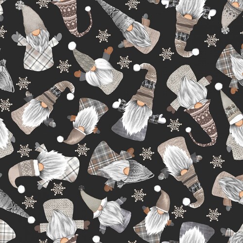 Gnomes Cotton Fabric by the Yard Christmas Fabric Etsy