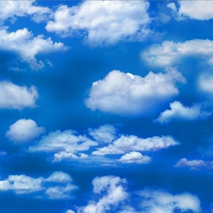 EOB~Elizabeths Studio~Landscape Medley~Clouds~Blue~Cotton Fabric by the Yard or Select Length 369E-BLU