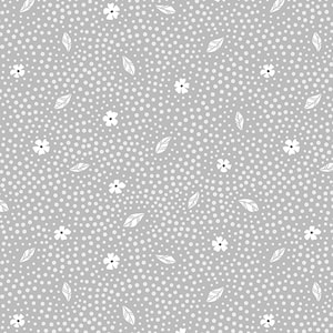 Contempo by Benartex~Botanica~Floret~Gray/White~Cotton Fabric by the Yard or Select Length 13686B-08