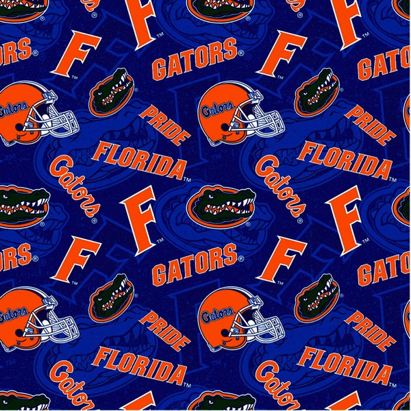 Sykel Enterprises~College Cottons~NCAA Florida Gators Tone on Tone~Blue~Cotton Fabric by the Yard or Select Length FL-1178