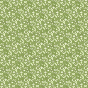 EOB~Wilmington Prints - The Art of Beekeeping - Small Floral - Green - Cotton Fabric by the Yard or Select Length 27610-771