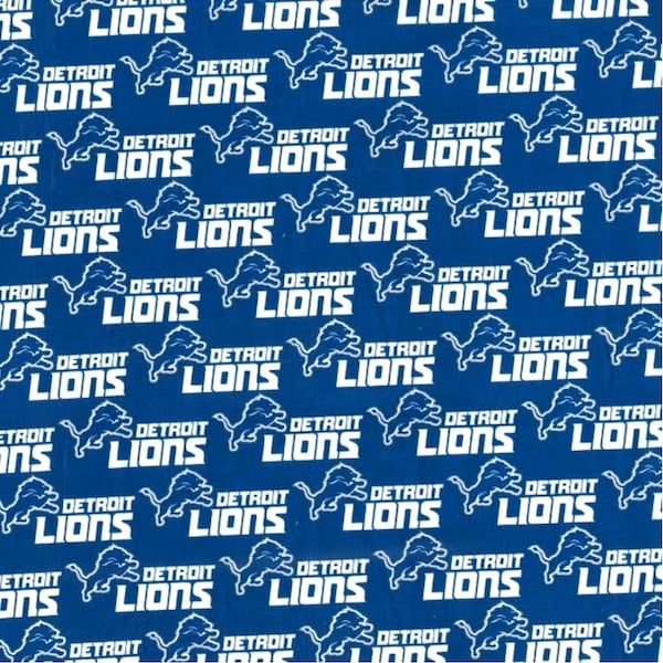 Fabric Traditions~NFL Cotton~Detroit Lions~Blue~Cotton Broadcloth Fabric by the Yard or Select Length 14727-D