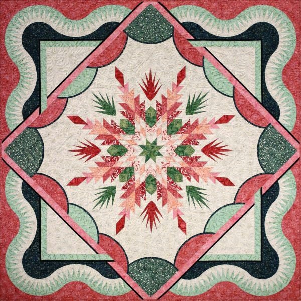 Quilt Kit~Boughs of Holly~99" x 99" Wondrous Island Batik Queen Quilt (Includes Pattern and Fabric for Top of Quilt & Binding) AAFQK-1208