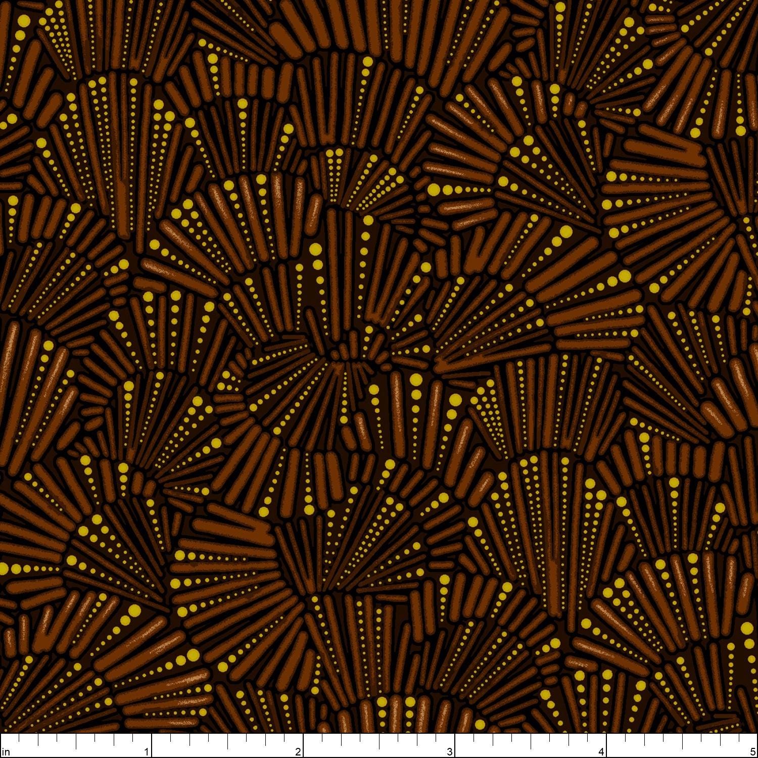 Oasis Fabrics Baiames Spirit Fan Spray Brown Cotton Fabric by the Yard ...