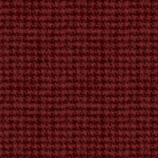 Maywood Studio~Woolies Flannel~Houndstooth~Dark Red~Printed Cotton Flannel Fabric by the Yard or Select Length F18503M-RJ