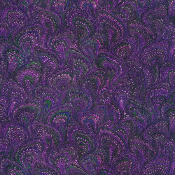 Robert Kaufman~Library of Rarities~Digital Print~Pastedown Swirls~Aubergine~Cotton Fabric by the Yard or Select Length SRKD19602221