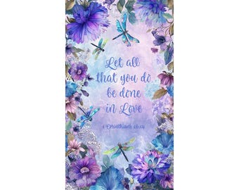 Tijdloze schatten verliefd 24,5 x 44 inch Let All You Do be Done in Love Paneel veelkleurige katoenen stof van het paneel CD3889-MULTI