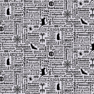 Studio E~Midnight Magic~Word Pattern~Grey~Cotton Fabric by the Yard or Select Length 6402S-90