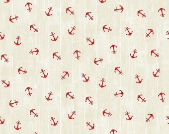 EOB - Michael Miller - Vitamin Sea - Tied Down - Cream - Cotton Fabric by the Yard or Select Length CX10304-CREM