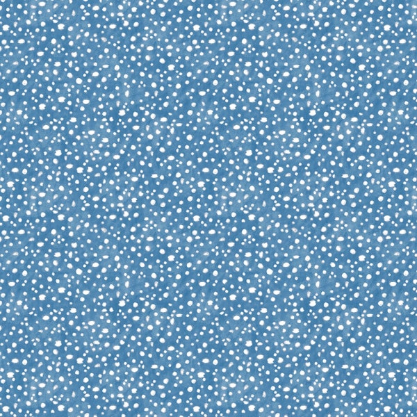 Wilmington Prints~Gnome and Garden~Mushroom Dots~Medium Blue~Cotton Fabric by the Yard or Select Length 39724-414