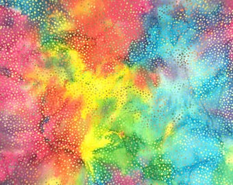 EOB Hoffman Bali Dot Batik Multi Cotton Batik Fabric by the Yard or Select Length 885-130