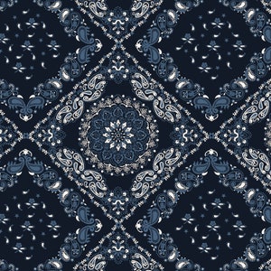 Windham~Quilt Backing~Bandana Geo~Navy/White~108&quot; Wide Back~Cotton Fabric by the Yard or Select Length 53188W-2