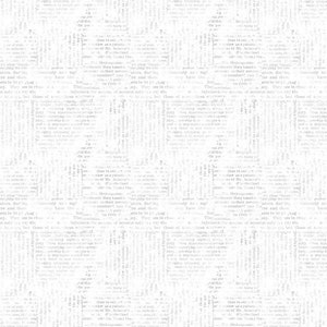 Blank Quilting~Lower the Volume~Newsprint~White~Cotton Fabric by the Yard or Select Length 1962-01