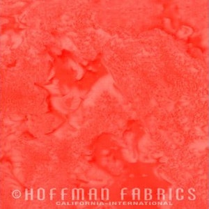 Hoffman Fabrics~Bali Watercolors~Nasturtium~Batik~Cotton Batik Fabric by the Yard or Select Length 1895-469