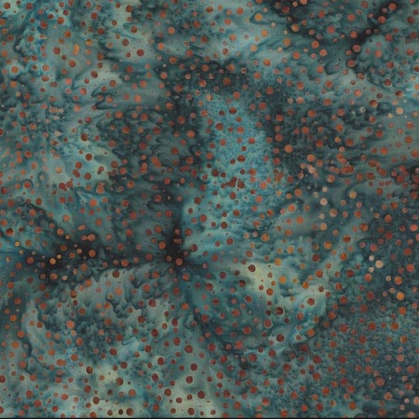 EOB~Hoffman~Bali~Dot Batik~Teal~Cotton Batik Tela cortada a medida o Seleccionar longitud 885-21