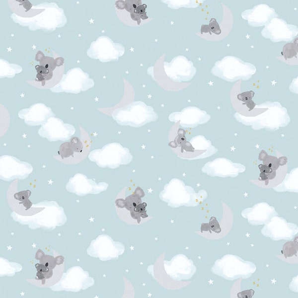 Dear Stella~Koala Me Crazy~Nap Time~Digital~Hydro~Cotton Fabric by the Yard or Select Length ST-D1947HYDRO