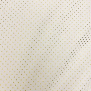 EOB~Riley Blake~Swiss Dots~Small~Metallic Gold on White~Cotton Fabric by the Yard or Select Length SC660R-GOLD
