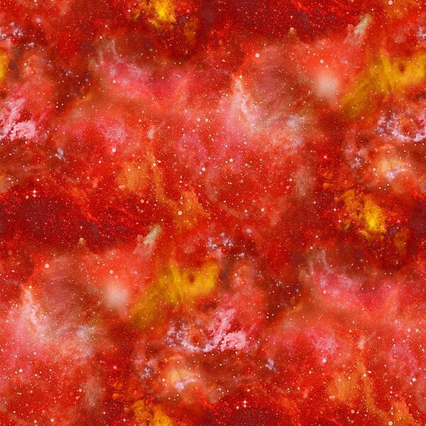 Northcott~Universe~Nebula Texture~Digital Print~Red~Cotton Fabric by the Yard or Select Length DP24860-24