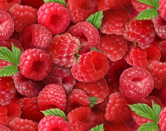 Elizabeth&#39;s Studio~Berry Good~Good Raspberries~Cotton Fabric by the Yard or Select Length 154E-RASP