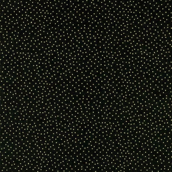 Timeless Treasures~Metallic Dots~Dots Metallic Gold~Black~Cotton Fabric by the Yard or Select Length CM9528-BLK