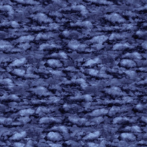 Quilting Treasures~Flying High~Clouds~Digital~Navy~Cotton Fabric by the Yard or Select Length 30054-N