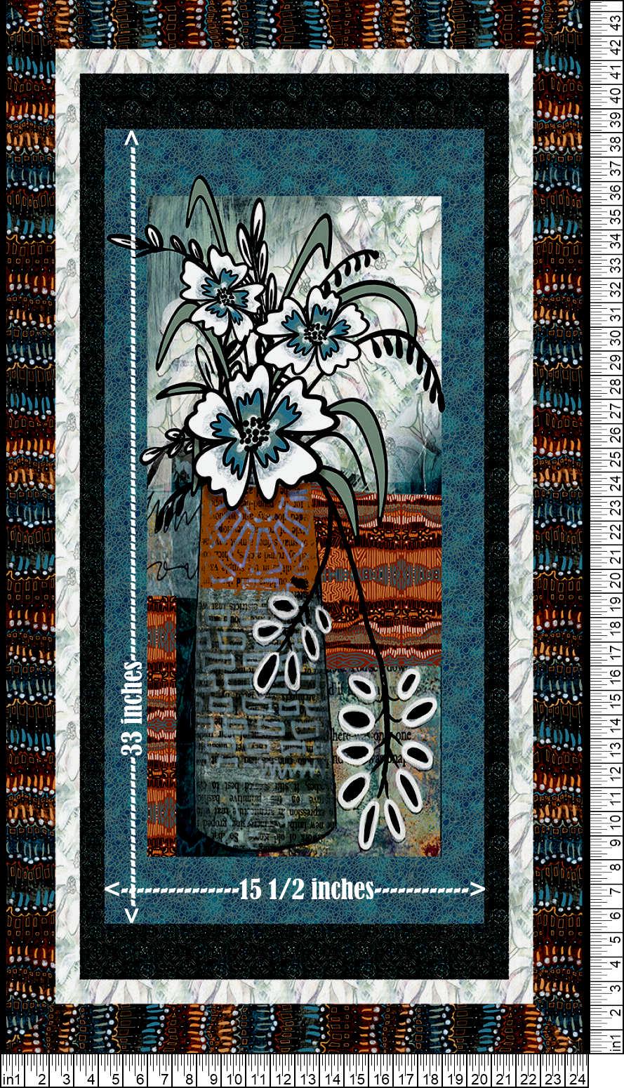 P&B Textiles 静物画 24インチ x 43.5インチ フレッシュカットフラワー