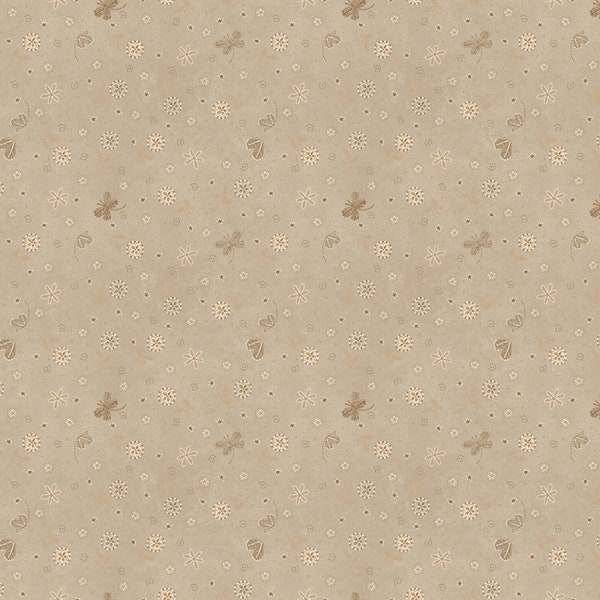 Henry Glass~Linen Closet 3 by Janet Rae Nesbitt~Calico Toss~Tan~Cotton Fabric by the Yard or Select Length 3072-34
