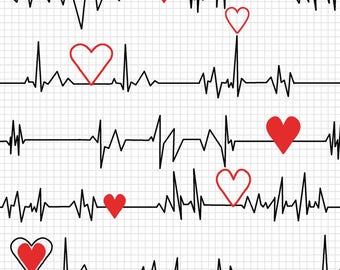 Windham~Calling all Nurses~Heart Beat~White~Cotton Fabric by the Yard or Select Length 37302-2