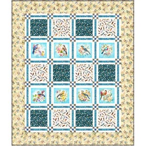 Quilt Kit~Multiwindow~64.5&quot; x 76.5&quot; Birdsong Pieced Block Quilt (includes pattern/fabric for top of quilt & binding) AAFQK-1408