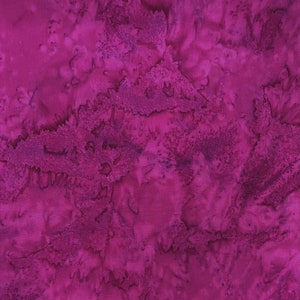 Hoffman Fabrics~Bali Watercolors~Magenta~Batik~Cotton Batik Fabric by the Yard or Select Length 1895-072