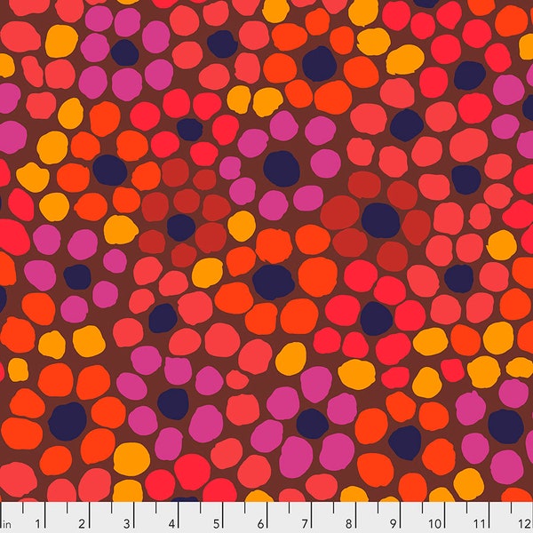Free Spirit~Kaffe Fassett Collective~August 2020~Flower Dot~Warm~Cotton Fabric by the Yard or Select Length PWBM077-WARM