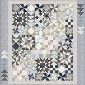 Quilt Kit~Symphony~66&quot; x 78&quot; Batik Block Throw Quilt~Neutral Colorway (Includes Fabric for Top of Quilt and Binding) AAFQK-1310