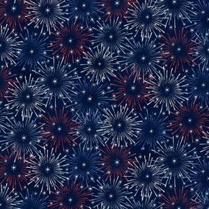 EOB~Wilmington Prints~Americana~Fireworks~Navy~Cotton Fabric by the Yard or Select Length 84469-491