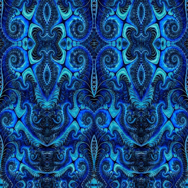 Quilting Treasures~Twilight~Set Medallion~Digital~Dark Blue~Cotton Fabric by the Yard or Select Length 29789-W