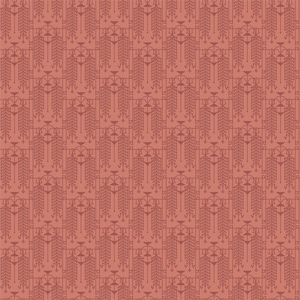 May include: A seamless pattern featuring a repeating design of stylized botanical elements in a muted reddish-brown hue. The pattern includes vertical lines, geometric shapes, and leaf-like motifs, creating a textured, decorative surface.