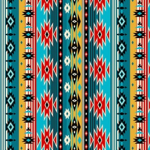 Windham~Spirit Trail~Stripe~Turquoise~Cotton Fabric by the Yard or Select Length 52448-2