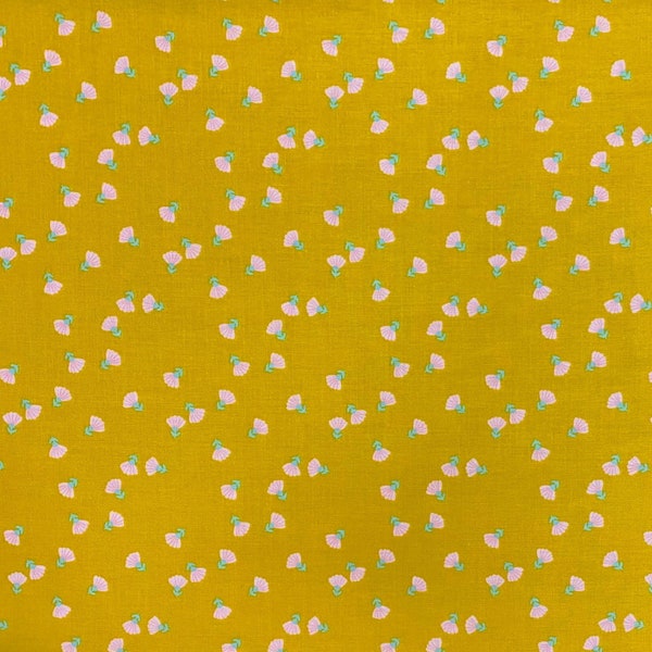 Riley Blake~Hibiscus~Ditzy Flowers~Citron~Cotton Fabric by the Yard or Select Length C11544R-CITRON