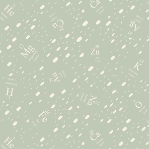 Science Lab by Blank, Quilting Cotton Fabric, Molecular Formulas Light Gray 3838-90