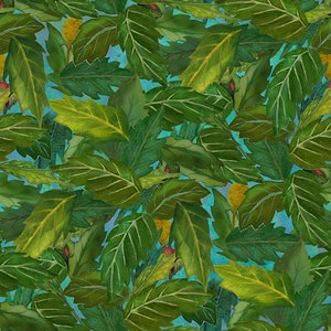 EOB~Northcott~Charisma~Tossed Leaves~Green~Tela de algodón cortada a medida o seleccione largo DP25565-78