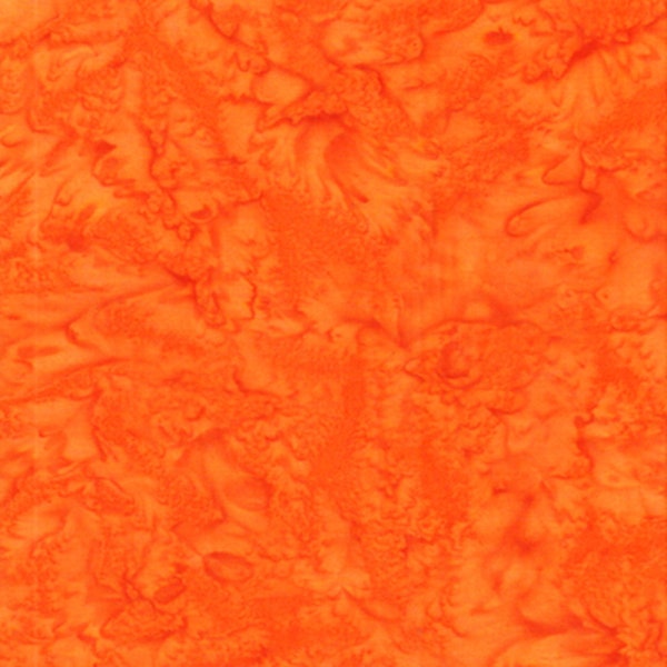 EOB~Anthology~Lava Solids~Batik~Tangerine~Cotton Batik Fabric by the Yard or Select Length 100Q-1447