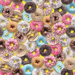 Quilting Treasures~This and That III~Donuts~Yellow~Cotton Fabric by the Yard or Select Length 27822-S